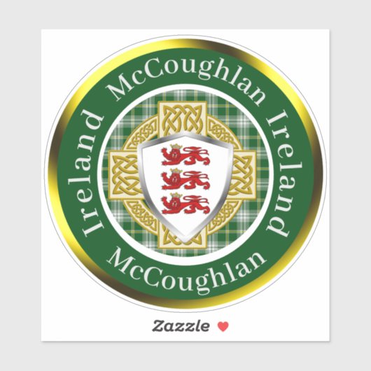McCoughlan Shield & Celtic Cross Personalized シール (シート)
