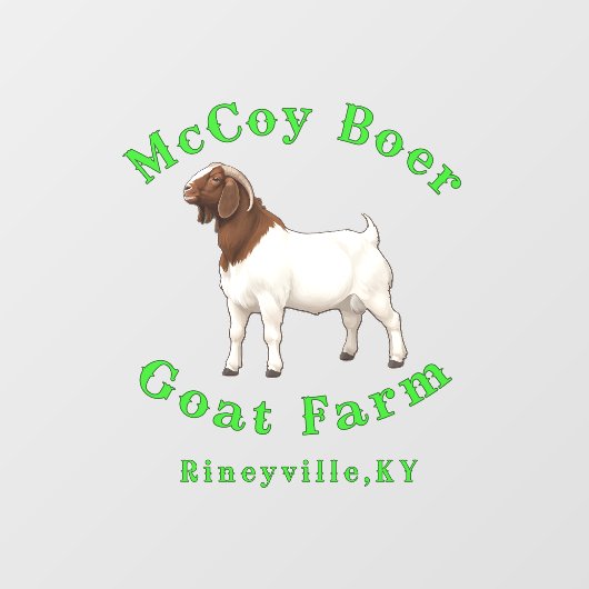 McCoy Boer Goat Farm ウィンドウサイン (シート)