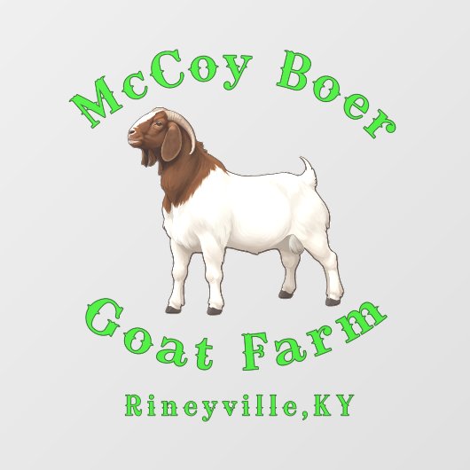 McCoy Boer Goat Farm ウィンドウサイン (シート)