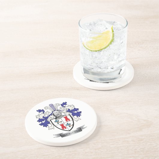 McCrackenの家紋の紋章付き外衣 コースター (側面)