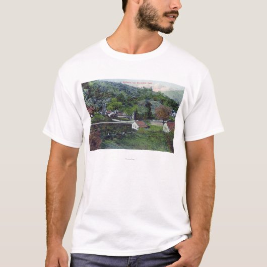 McCray'sCloverdale、カリフォルニアの空中写真 Tシャツ (正面)