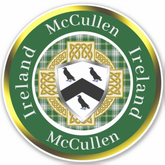 McCullen シールド＆ケルト十字 パーソナライズ シール (正面)