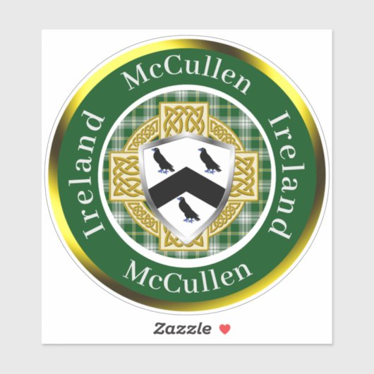 McCullen Shield & Celtic Cross Personalized シール (シート)