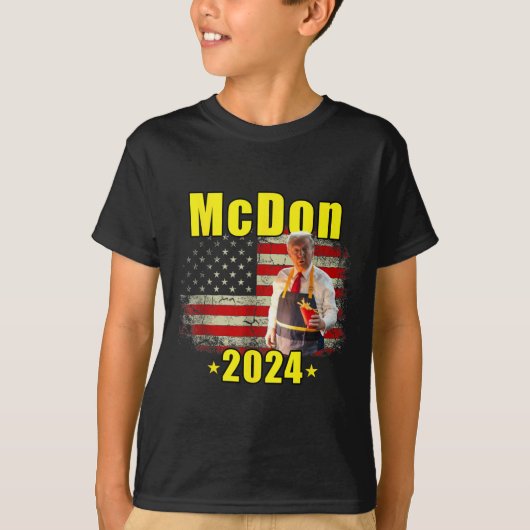 Mcdon 2024 Funny Donald Trump French Fry Cooking F Tシャツ (正面)