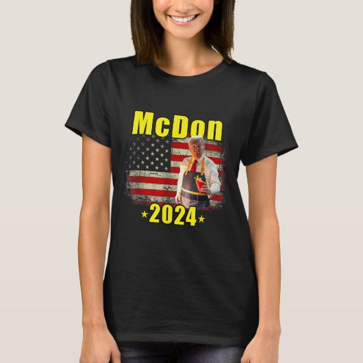 Mcdon 2024 Funny Donald Trump French Fry Cooking F Tシャツ (正面)