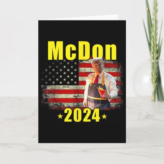 Mcdon Funny Donald Trump French Fry Cooking Fries  カード (正面)