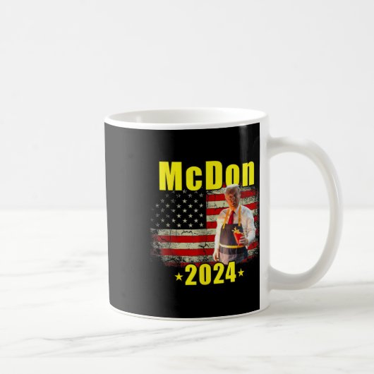 Mcdon Funny Donald Trump French Fry Cooking Fries  コーヒーマグカップ (右)