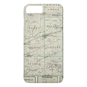 McDonough郡、Rushvilleの地図 iPhone 8 Plus/7 Plusケース