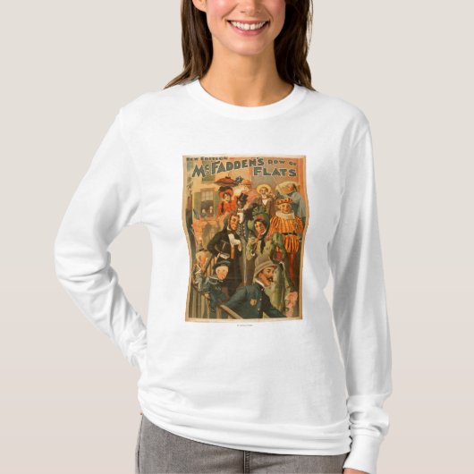 McFaddenの平たい箱の新版の劇場の列 Tシャツ (正面)