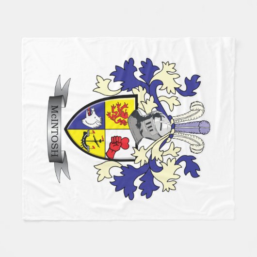 McIntoshの家紋の紋章付き外衣 フリースブランケット (正面(横))