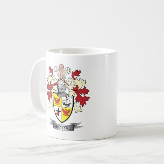 McIntyreの家紋の紋章付き外衣 コーヒーマグカップ (正面左)
