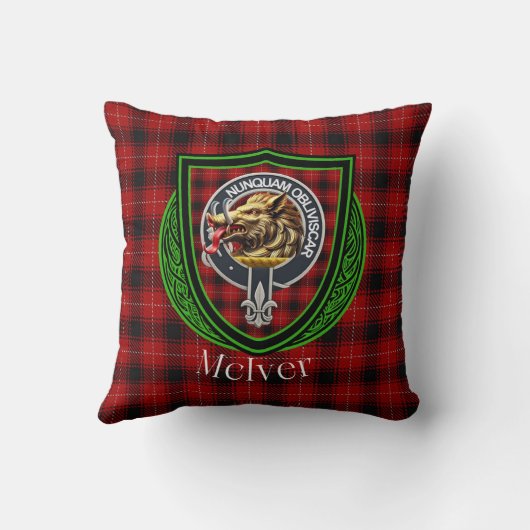 McIver Scottish Clan Tartan & Crest クッション (裏面)