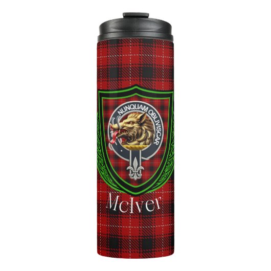 McIver Scottish Clan Tartan & Crest タンブラー (正面)
