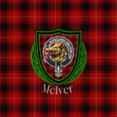 McIver Scottish Clan Tartan Crest フリースブランケット