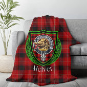McIver Scottish Clan Tartan Crest フリースブランケット