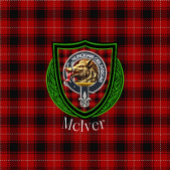 McIver Scottish Clan Tartan Crest フリースブランケット
