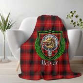 McIver Scottish Clan Tartan Crest フリースブランケット