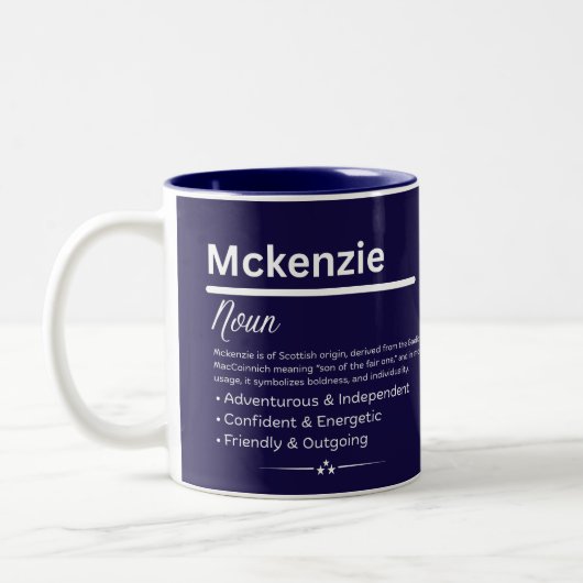 Mckenzie, Girl Personalized Name Definition Mug ツートーンマグカップ (左)