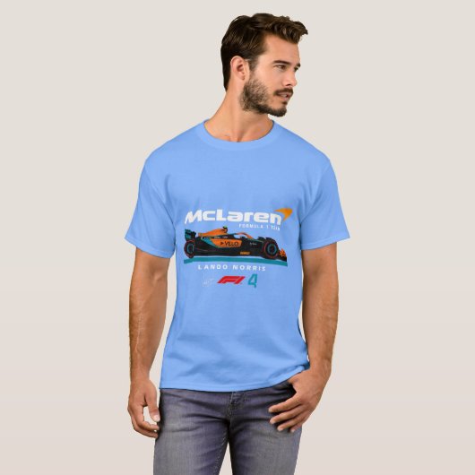 Mcl f mclaren f team lando norris f retro retro tシャツ (正面フル)