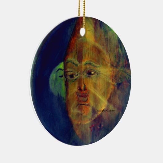 MClairArtのおもしろいな日曜日は休日のオーナメントに直面します セラミックオーナメント (右)