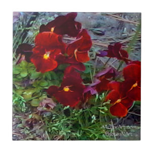 MClairArtのPhotosNArtの花のセラミックタイル タイル