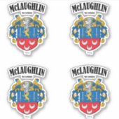 McLaughlin Crest Irish Translation & Meaning (x4) シール (正面)