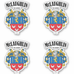 McLaughlin Crest Irish Translation & Meaning (x4) シール