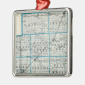 McLean郡およびLeローイの地図 メタルオーナメント (左)
