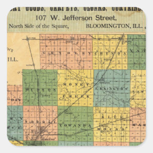 McLean郡、イリノイ1886年の地図 スクエアシール