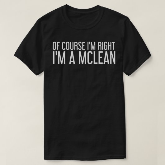 MCLEAN Gift Funny Surname Family Tree Birthday Reu Tシャツ (デザイン正面)