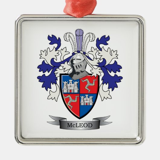 McLeodの家紋の紋章付き外衣 メタルオーナメント (正面)