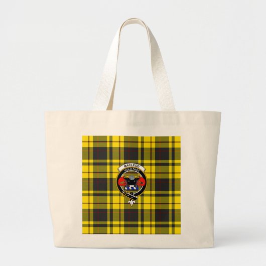 McLeod Tartan, Badge, and Motto Tote ラージトートバッグ (正面)