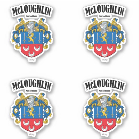 McLoughlin Crestアイルランド語翻訳と意味(x4) シール (正面)
