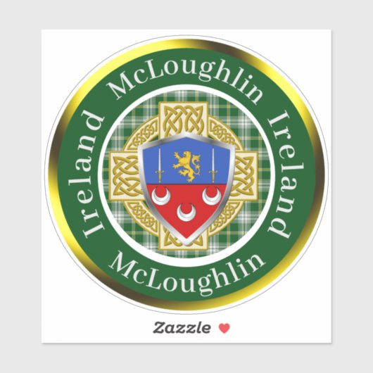 McLoughlin Shield & Celtic Cross Personalized シール (シート)