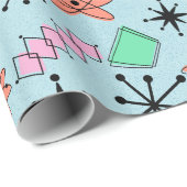 MCMアトミックピンクオレンジグリーンブルー大型 ラッピングペーパー (ロールコーナー)