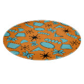 MCMアトミック形状ターコイズオンオレンジ カッティングボード (角)