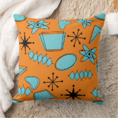 MCMアトミック形状ターコイズオンオレンジ クッション (ブランケット)