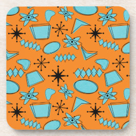 MCMアトミック形状ターコイズオンオレンジ コースター
