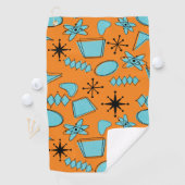 MCMアトミック形状ターコイズオンオレンジ ゴルフタオル (インサイチュ)