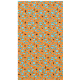 MCMアトミック形状ターコイズオンオレンジ テーブルクロス