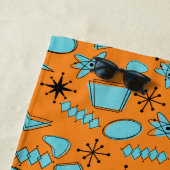 MCMアトミック形状ターコイズオンオレンジ ビーチタオル (インサイチュ)