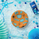 MCMアトミック形状ターコイズオンオレンジ ペーパーボウル (パーティー)