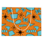 MCMアトミック形状ターコイズオンオレンジ ラージペーパーバッグ (裏面)