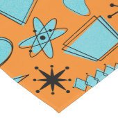 MCMアトミック形状ターコイズオンオレンジ ロングテーブルランナー (コーナー)