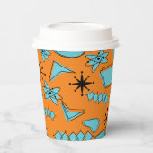 MCMアトミック形状ターコイズオンオレンジ 紙コップ (左)