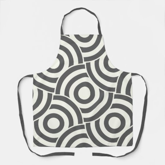 MCMグレー中央世紀モダン円パターン エプロン (正面)