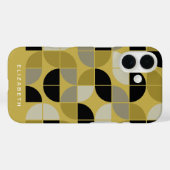 MCMジオメトモダンリ円パターン – 金ゴールド黒 Case-Mate iPhoneケース (裏面 (横))