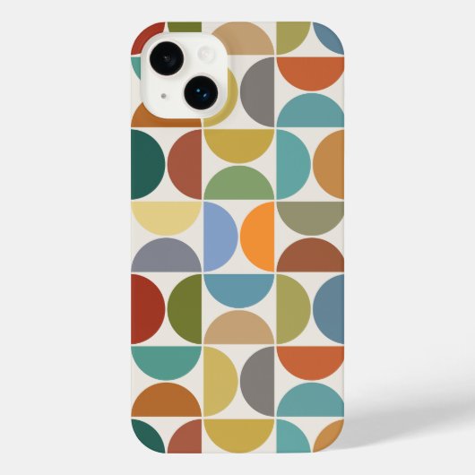 MCMセミクルクリームに大きなパターンカラー iPhoneケース (裏面)