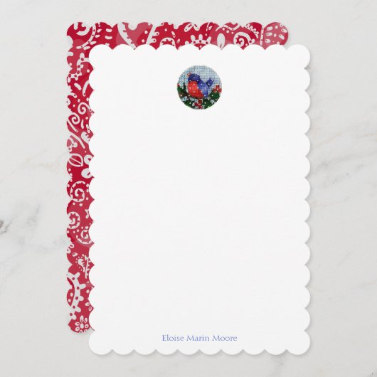 MCMバードペイズリーノートカード ノートカード (正面/裏面)