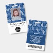 MCMパターン – 従業員の写真、名前、バーコード、ロゴ バッジ (正面＆裏面)